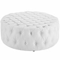 Modway Furniture 16.5 H x 40 W x 40 L in. Amour Upholstered Vinyl Ottoman, White EEI-2224-WHI